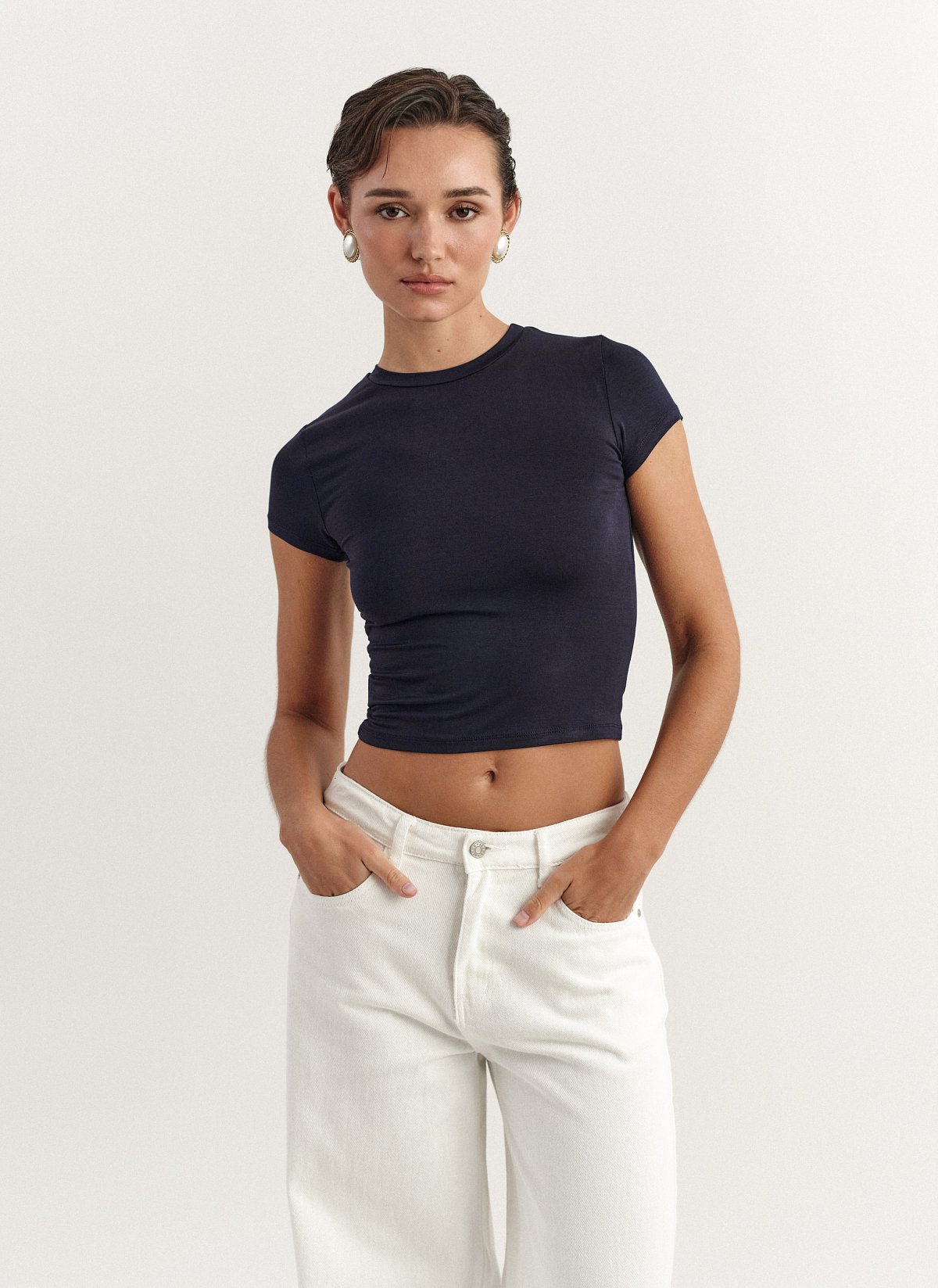 Γυναικείο κοντομάνικο basic τοπ bamboo