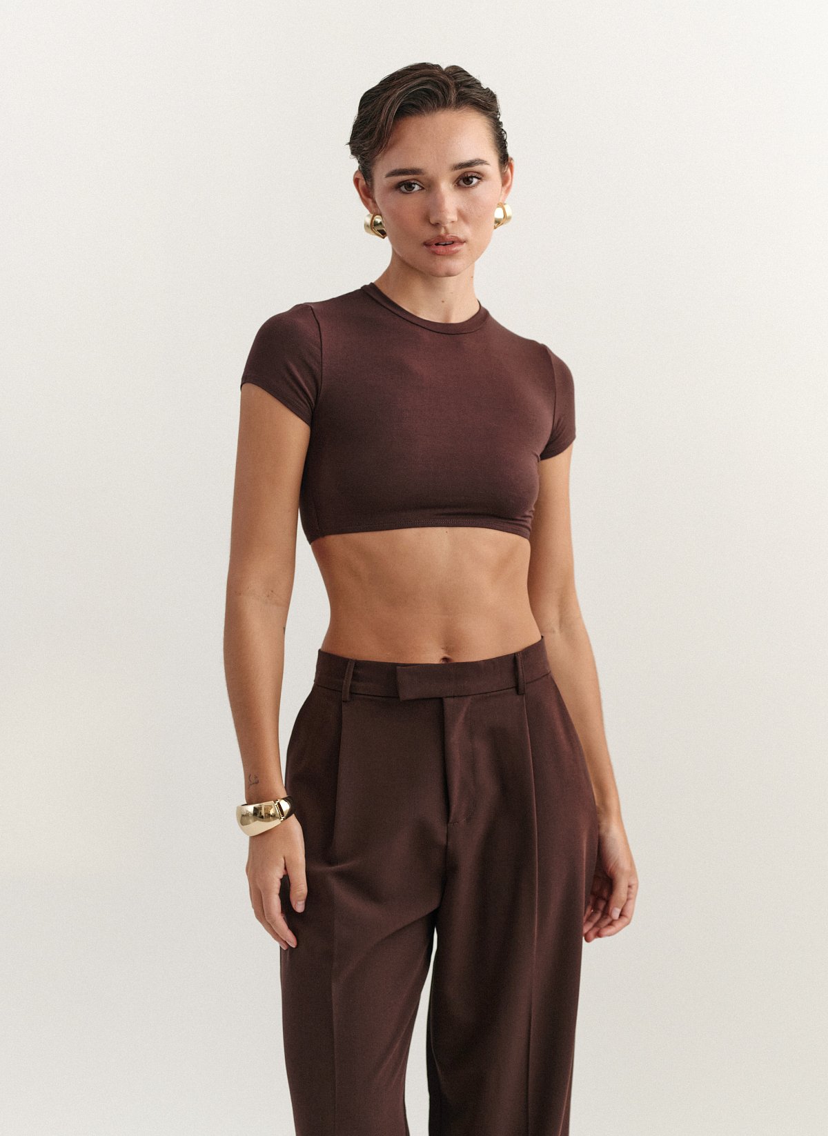 Γυναικείο κοντομάνικο crop τοπ bamboo