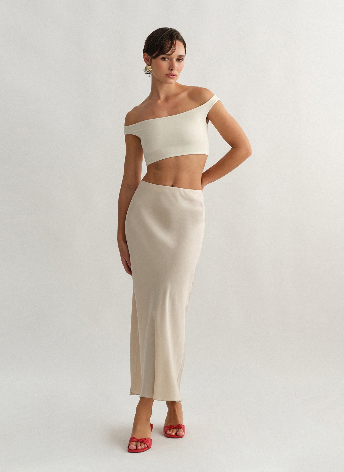 Midi textured skirt-4