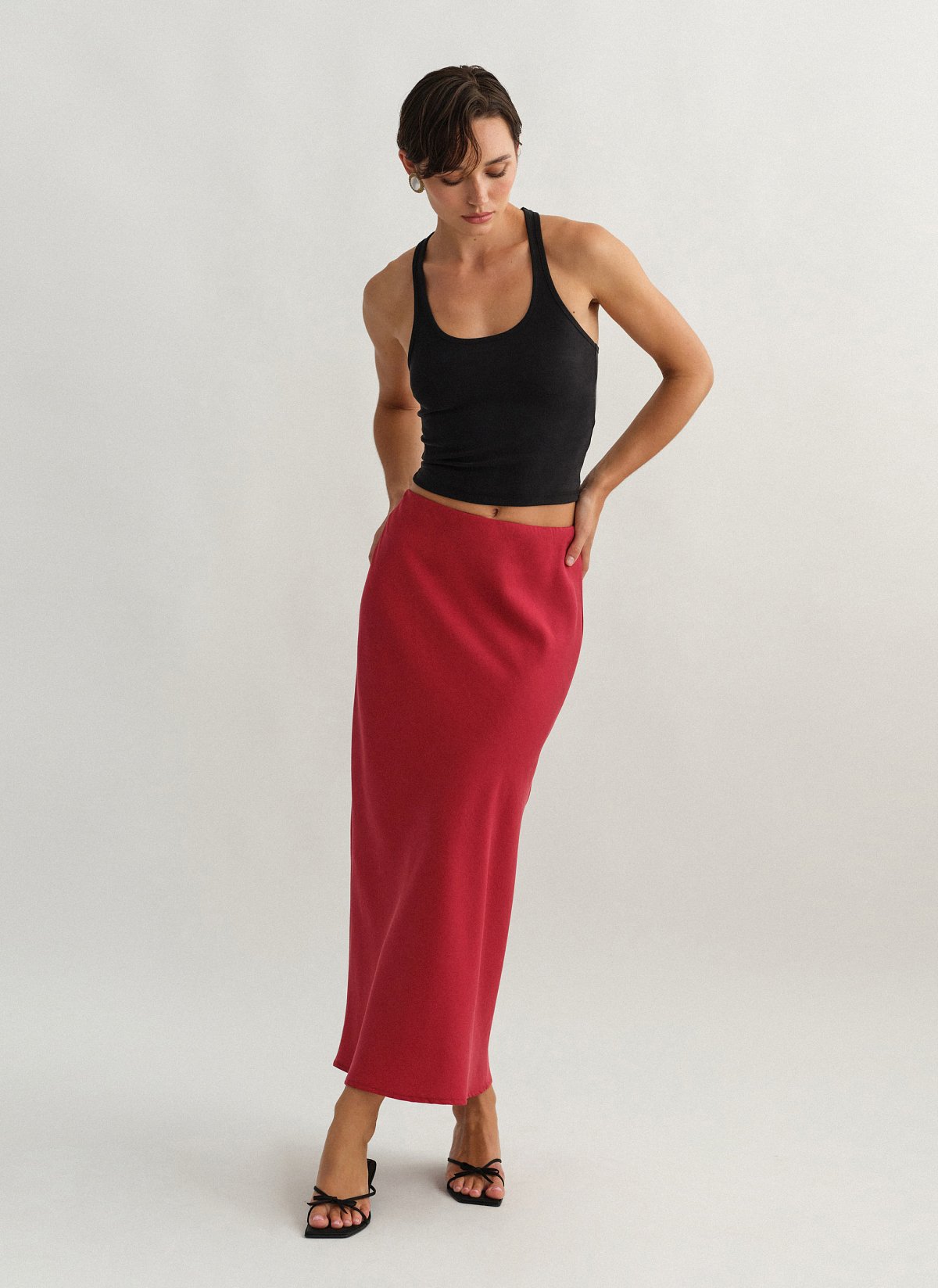 Midi textured skirt-13