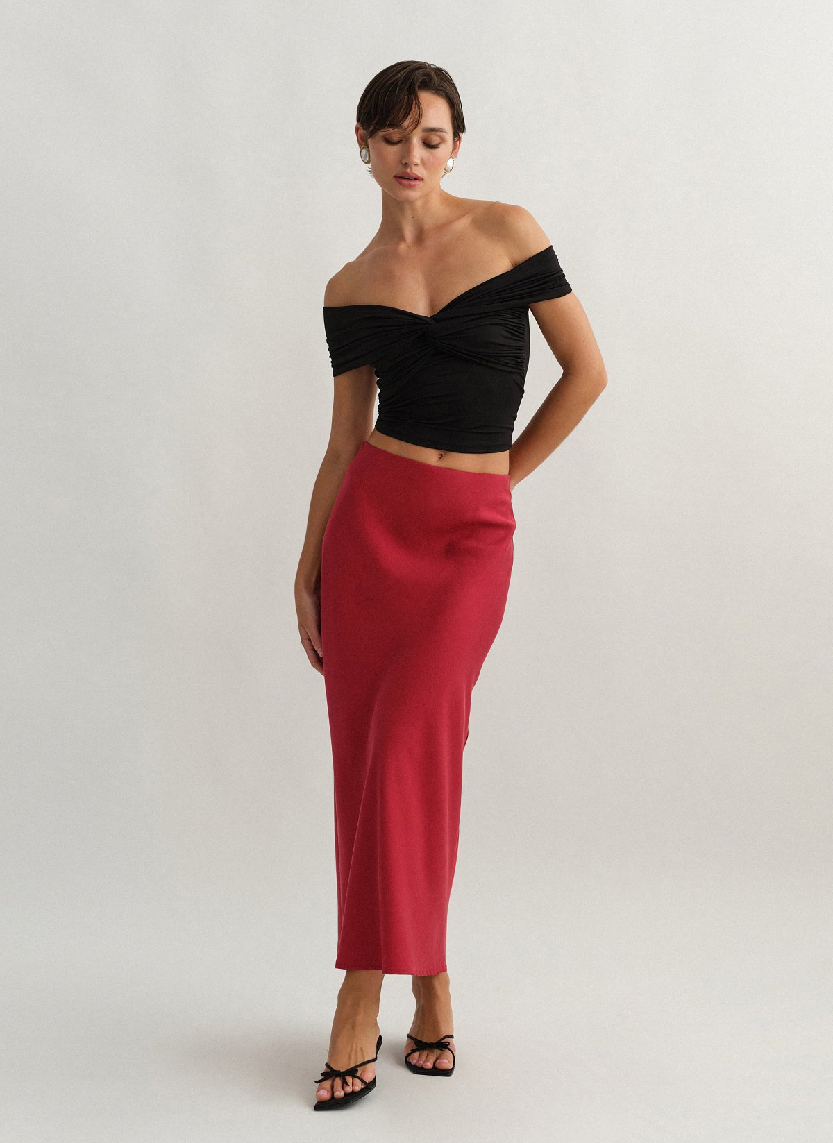 Midi textured skirt-10