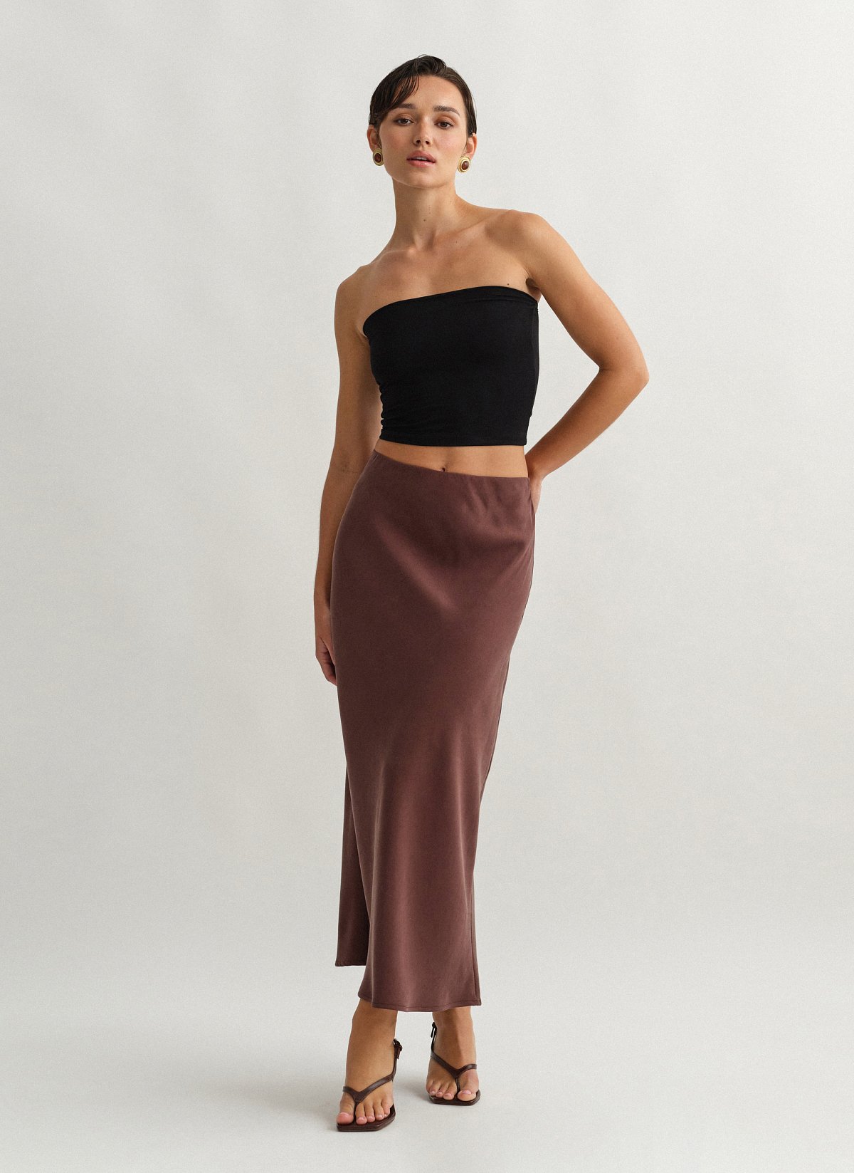 Midi textured skirt-1