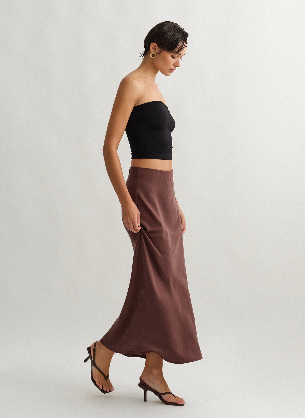 Midi textured skirt-0