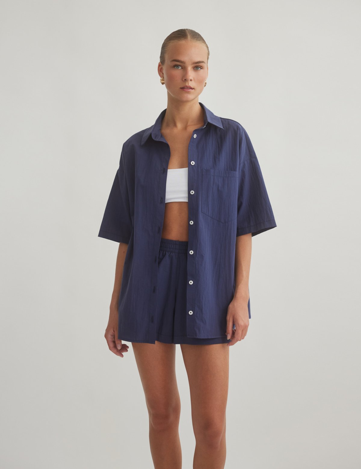Shortsleeve crinckle-effect shirt-5