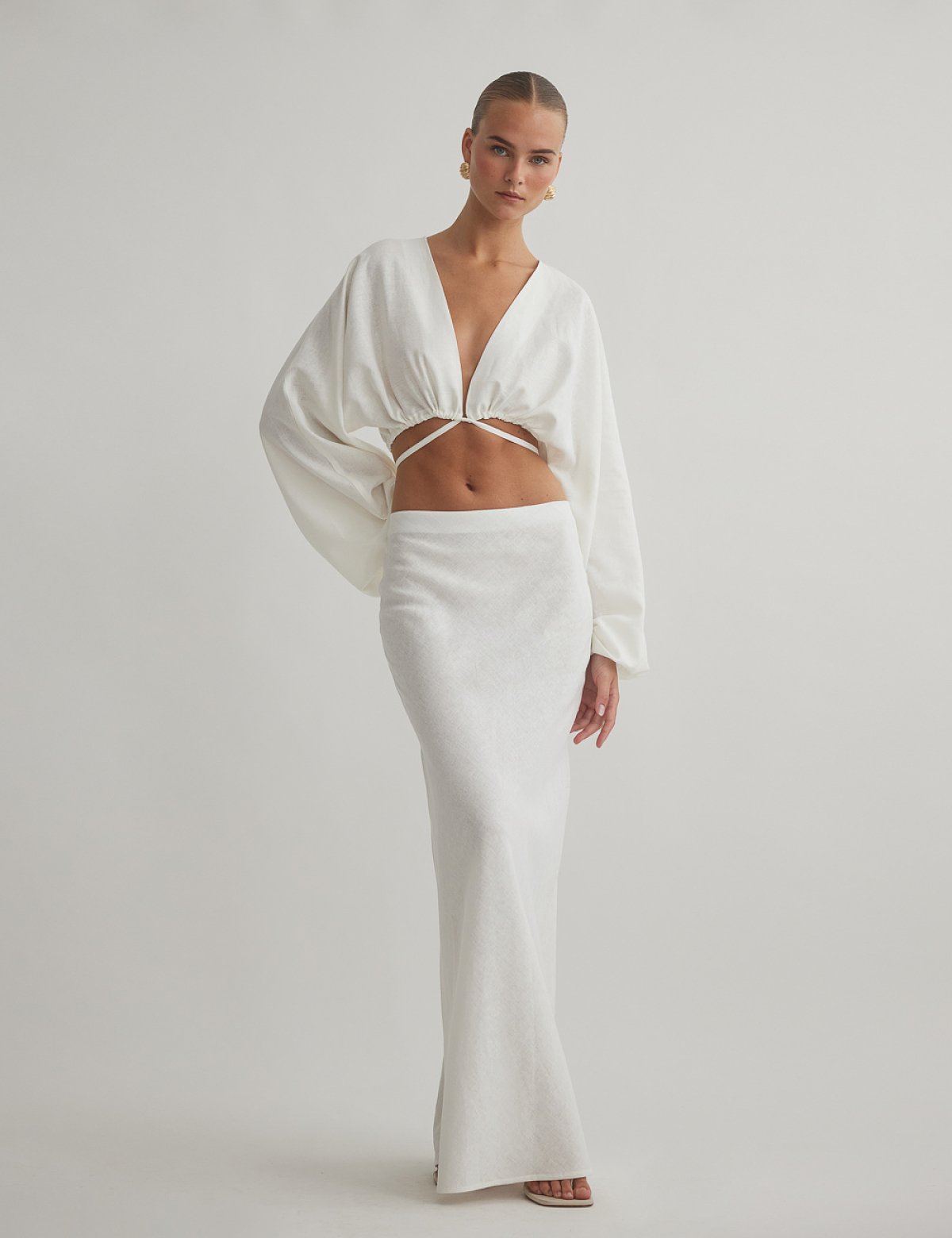 Γυναικεία λινή μακριά φούστα