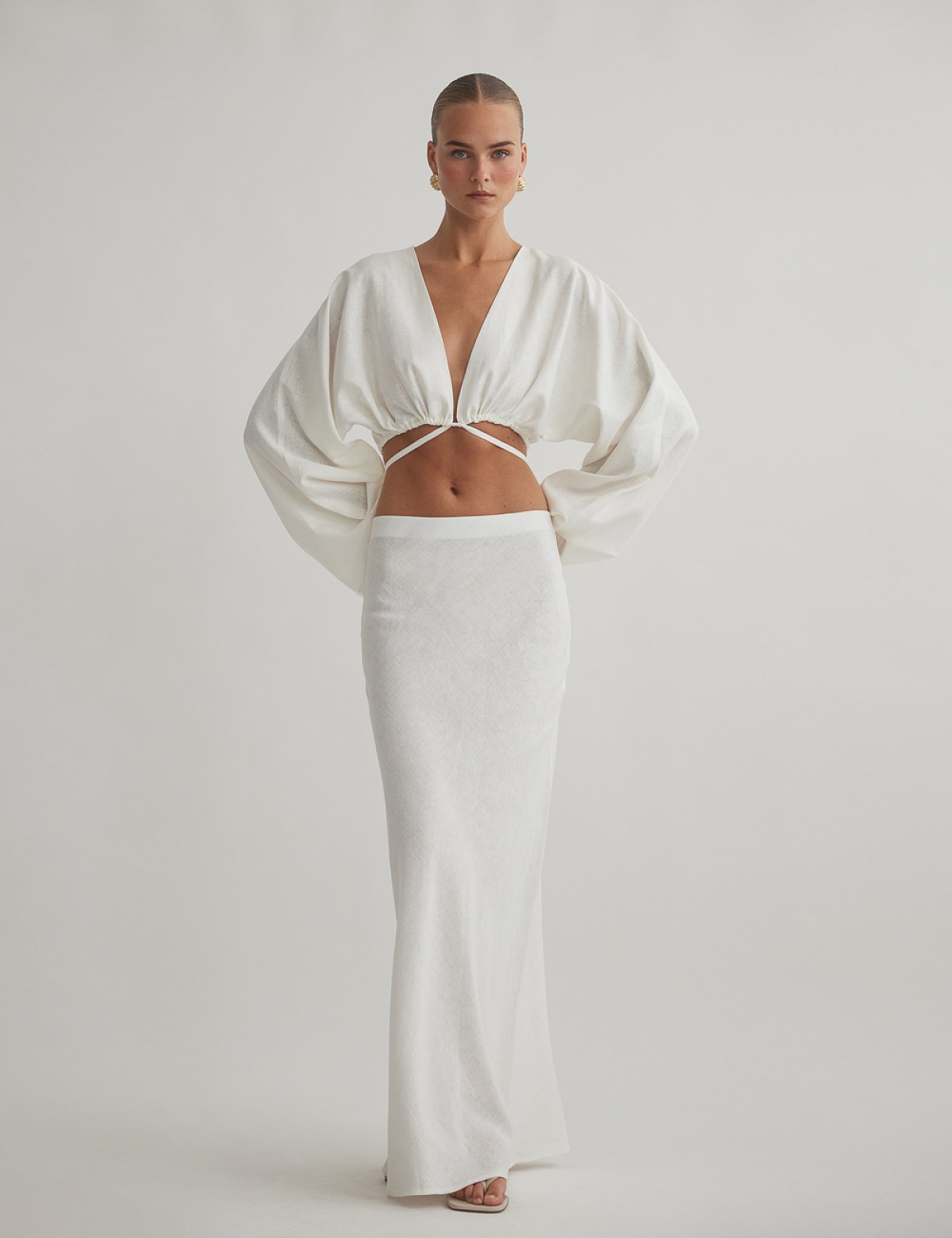 Γυναικεία λινή μακριά φούστα