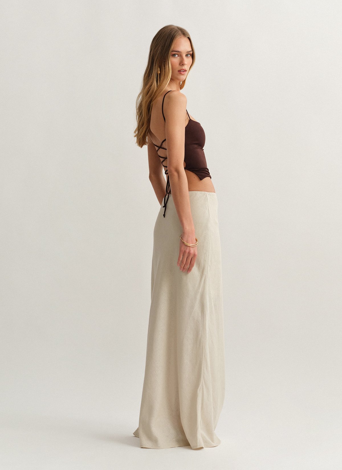 Γυναικεία λινή μακριά φούστα