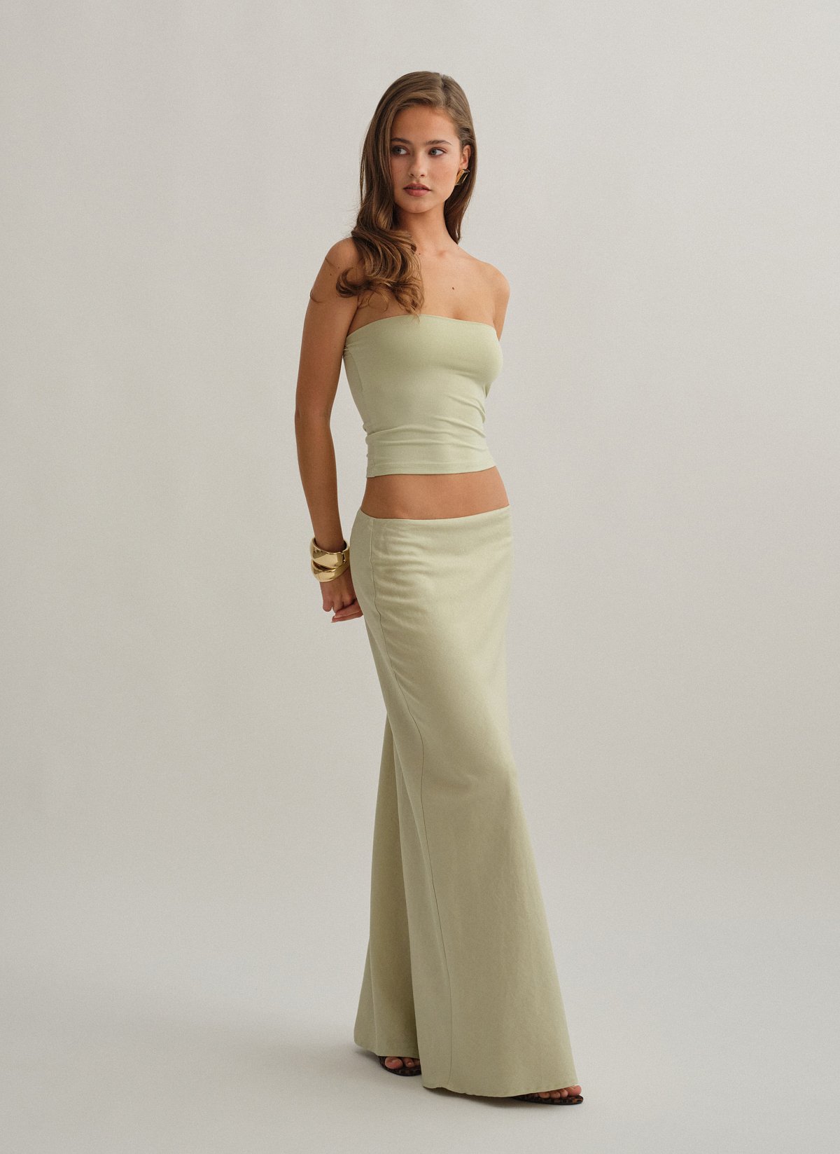 Γυναικεία λινή μακριά φούστα