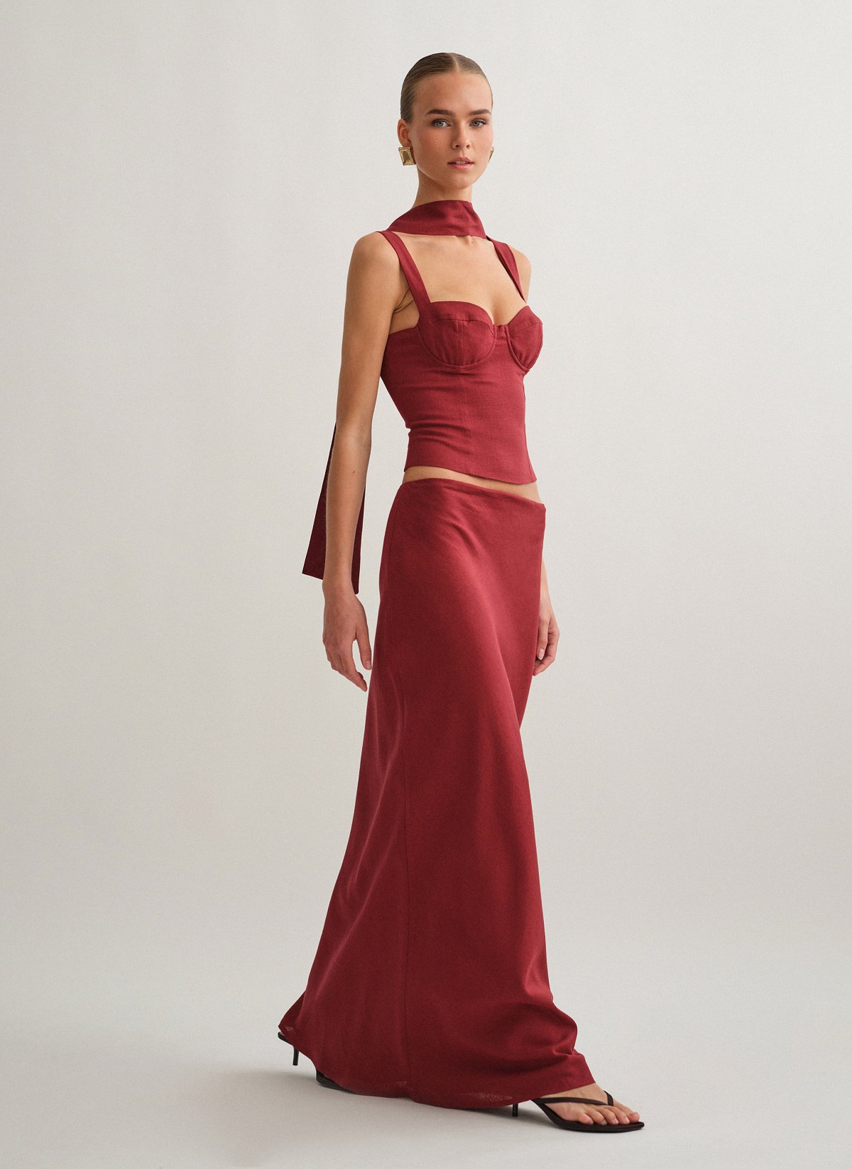 Γυναικεία λινή μακριά φούστα