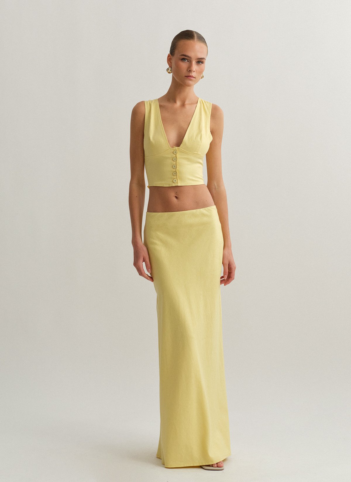 Γυναικεία λινή μακριά φούστα