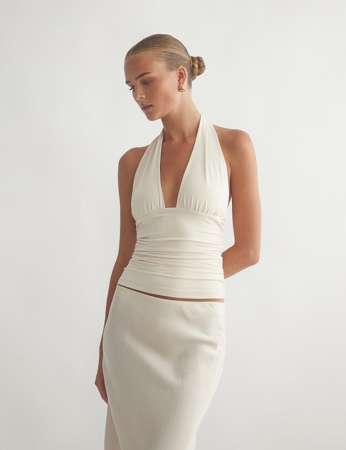 Ruched halter blouse-6