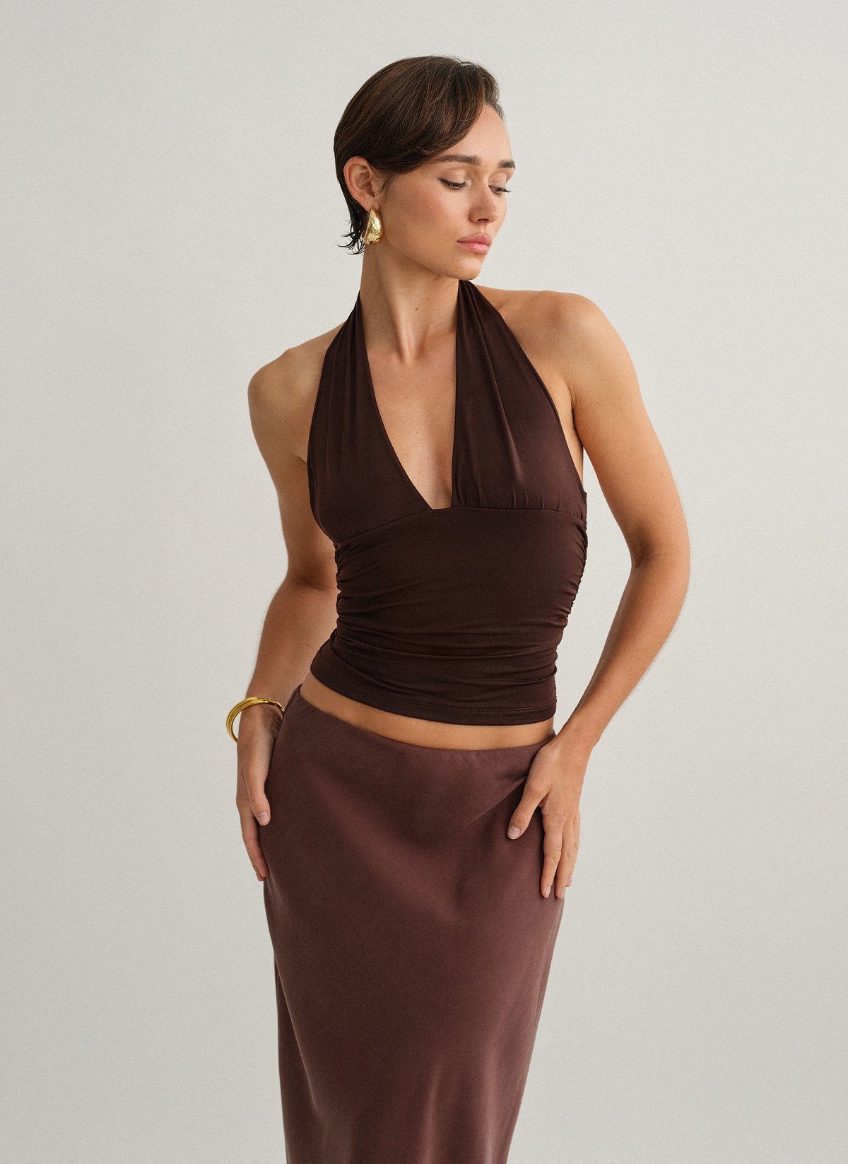 Ruched halter blouse-11