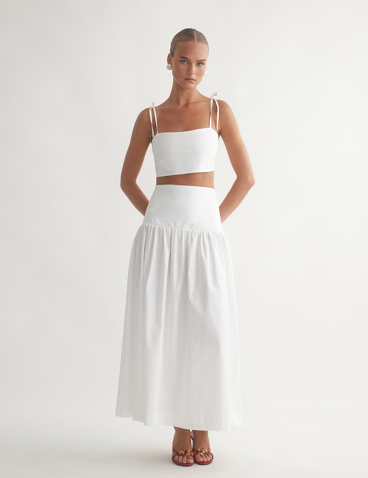 Γυναικεία μακριά φούστα ποπλίνα