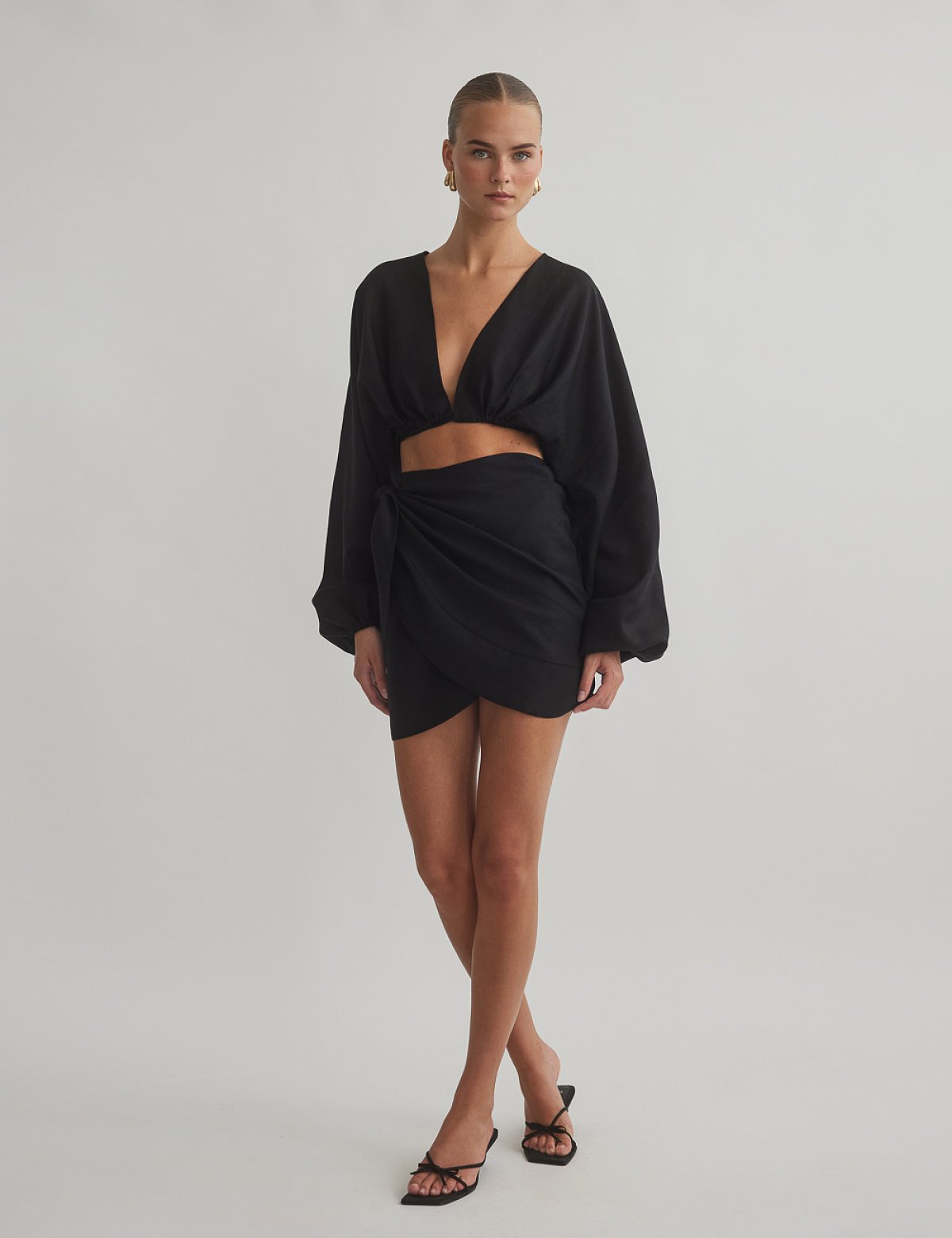 Γυναικεία λινή μίνι φούστα φάκελος