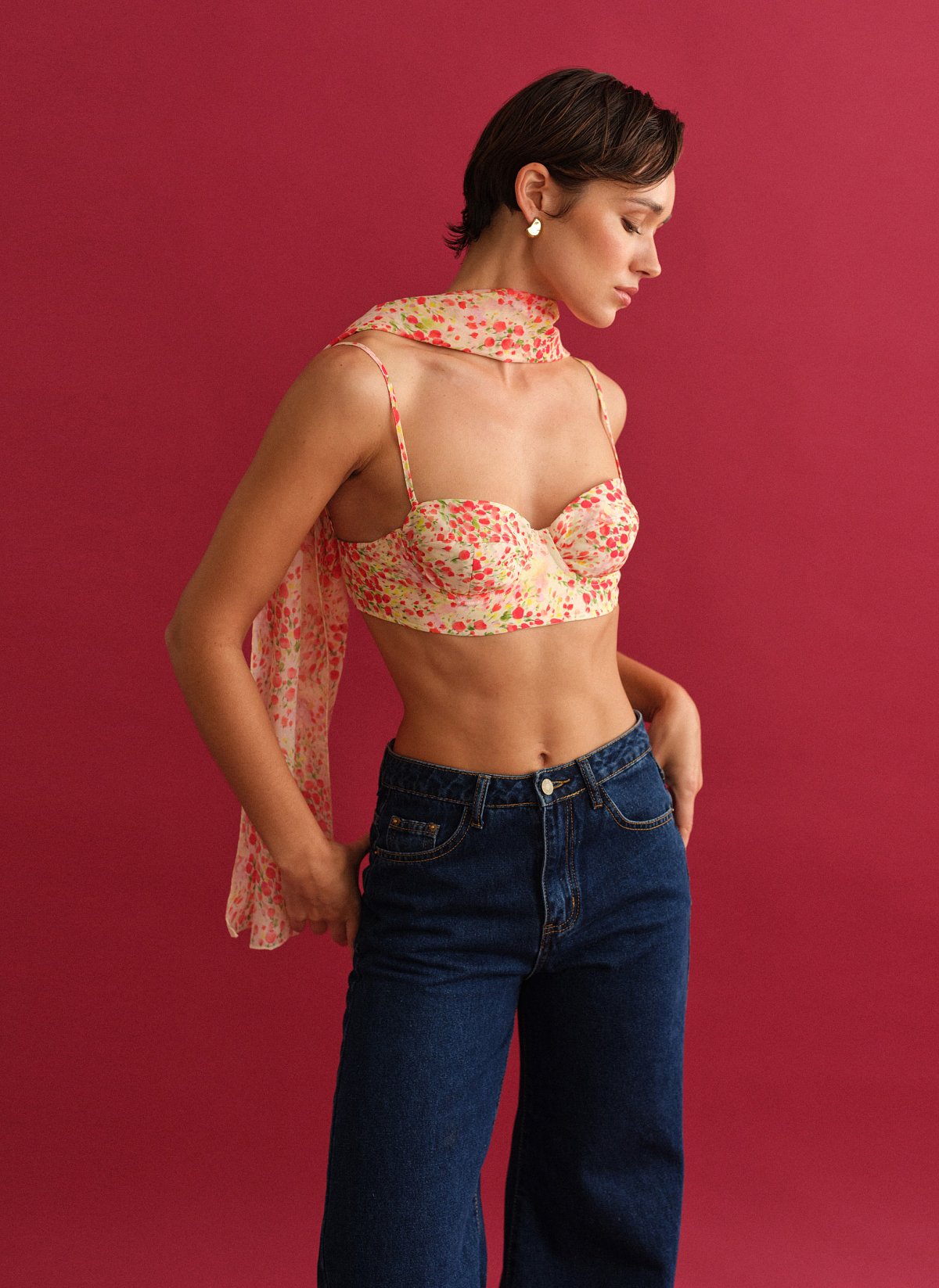 Semi-sheer printed scarf-5