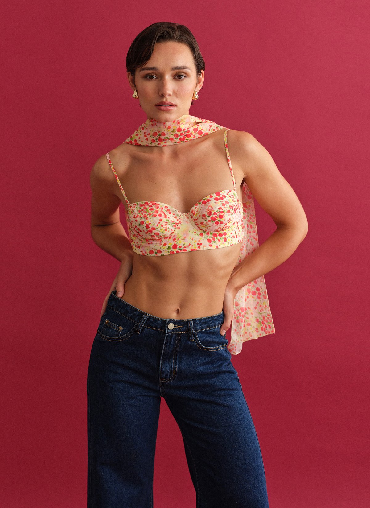 Semi-sheer printed scarf-6