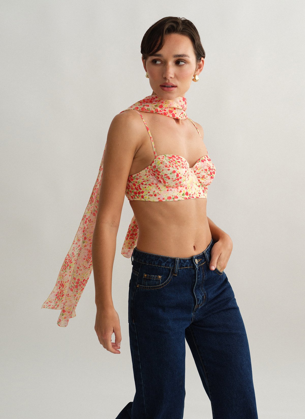 Semi-sheer printed scarf-3