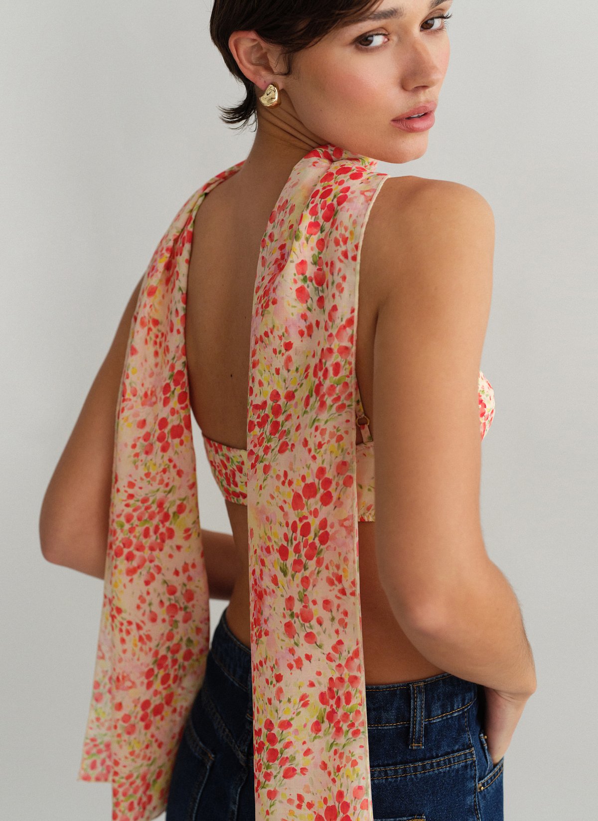 Semi-sheer printed scarf-2