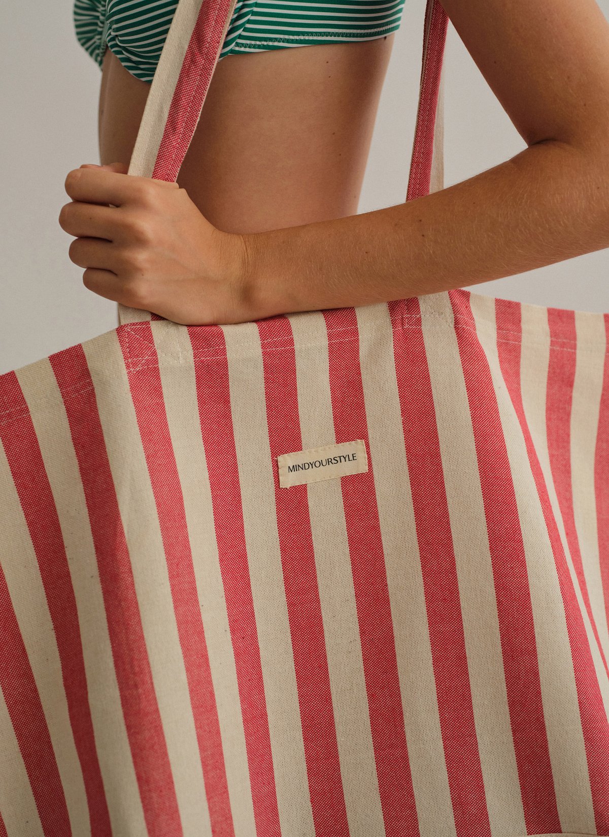 Γυναικεία ριγέ τσάντα θαλάσσης