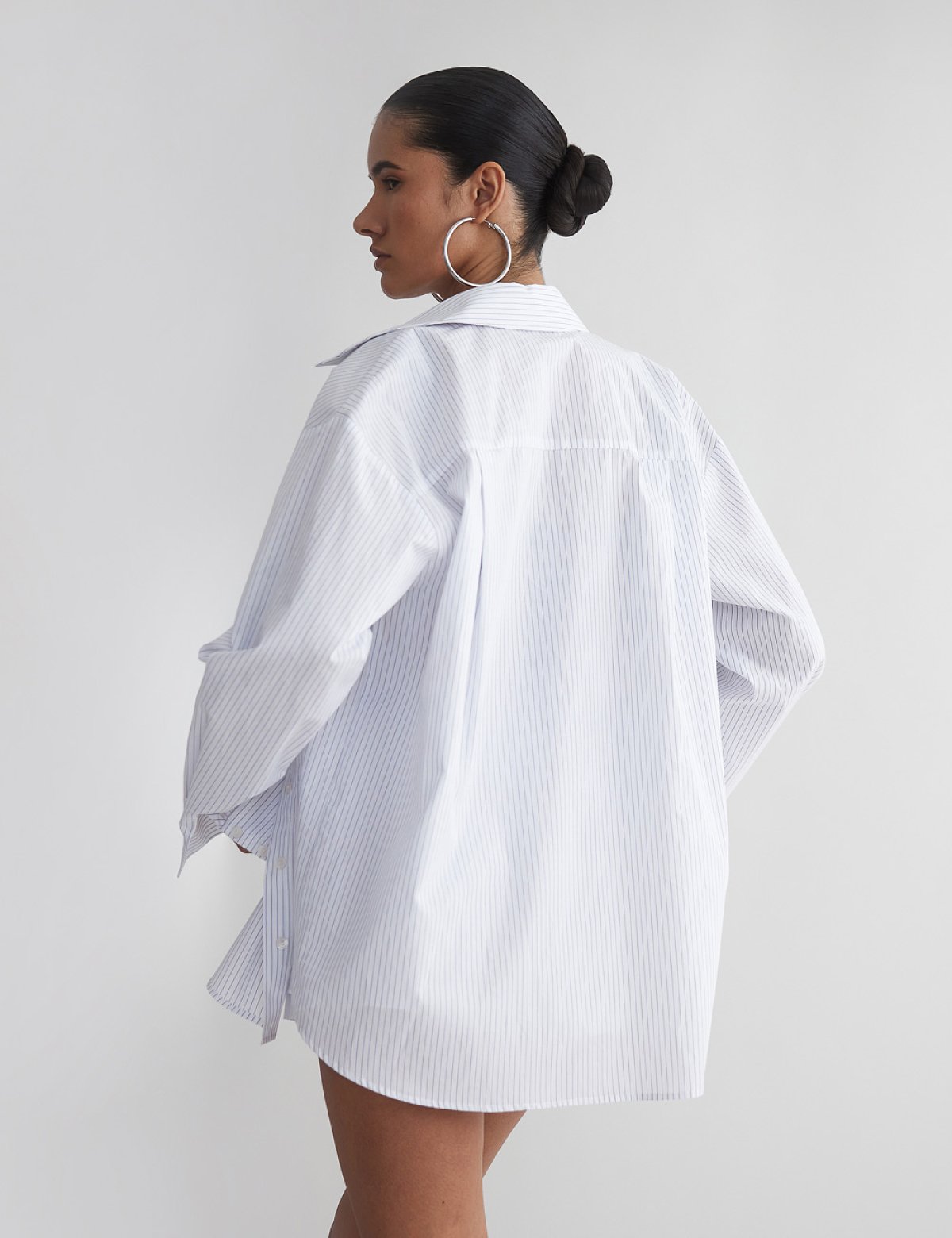 Oversized πουκάμισο με ρίγες-3
