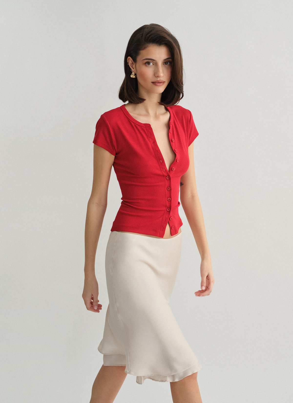 Ριπ μπλούζα με κουμπιά-2