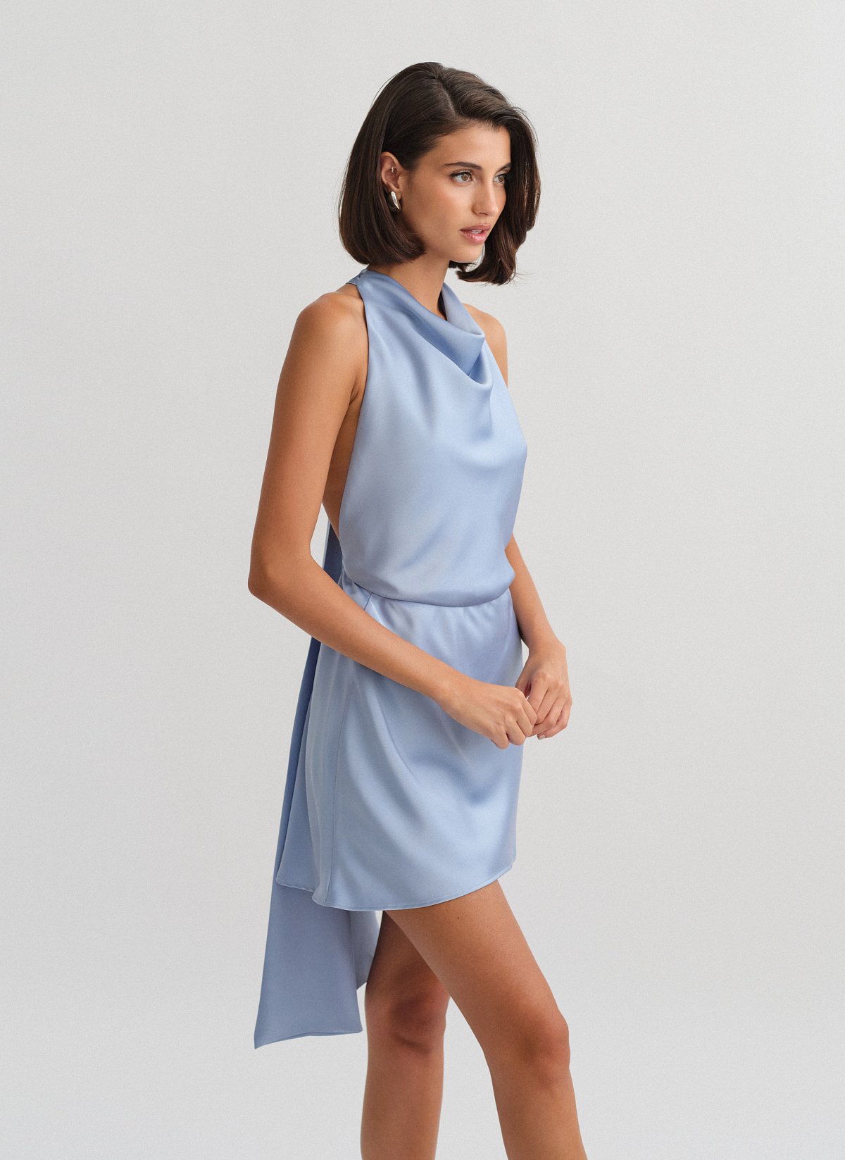 Satin halter mini dress-15