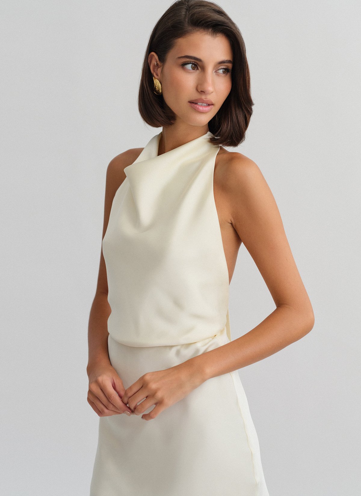 Satin halter mini dress-18