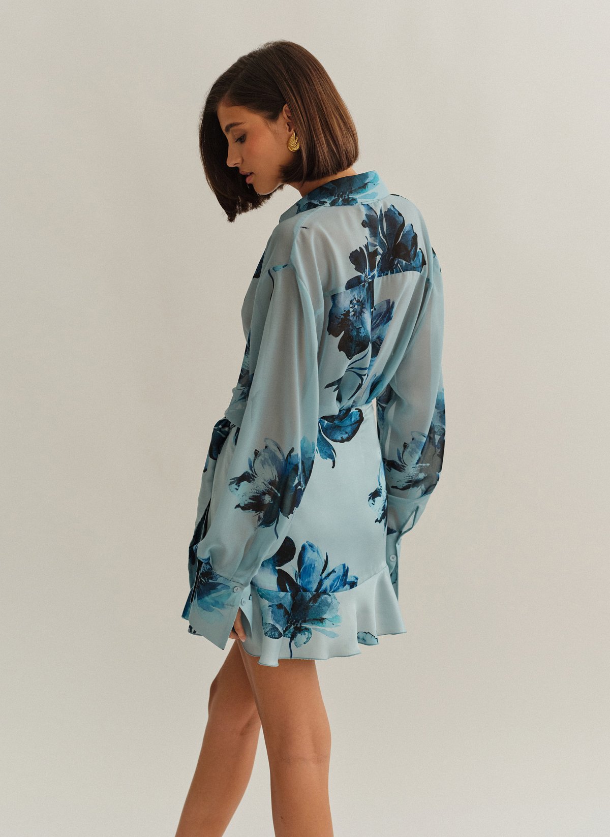 Semi-sheer shirt in floral print-3