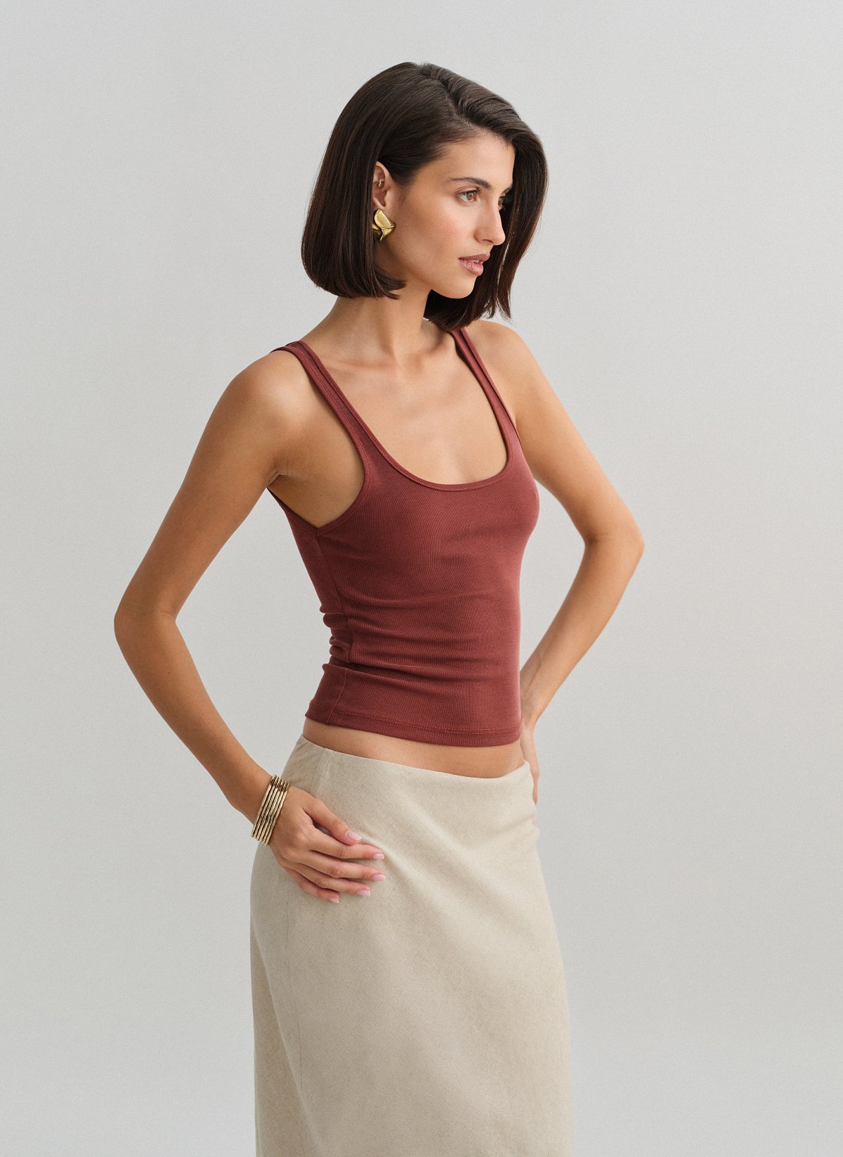 Sleeveless ribbed blouse-18