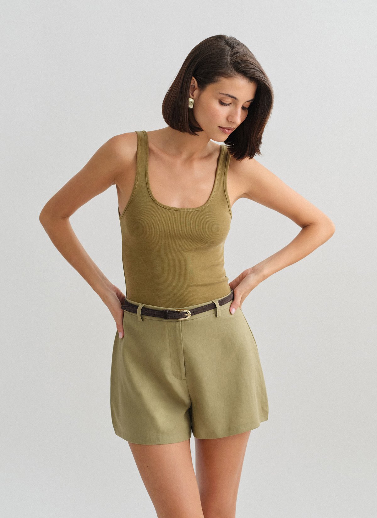 Sleeveless ribbed blouse-1