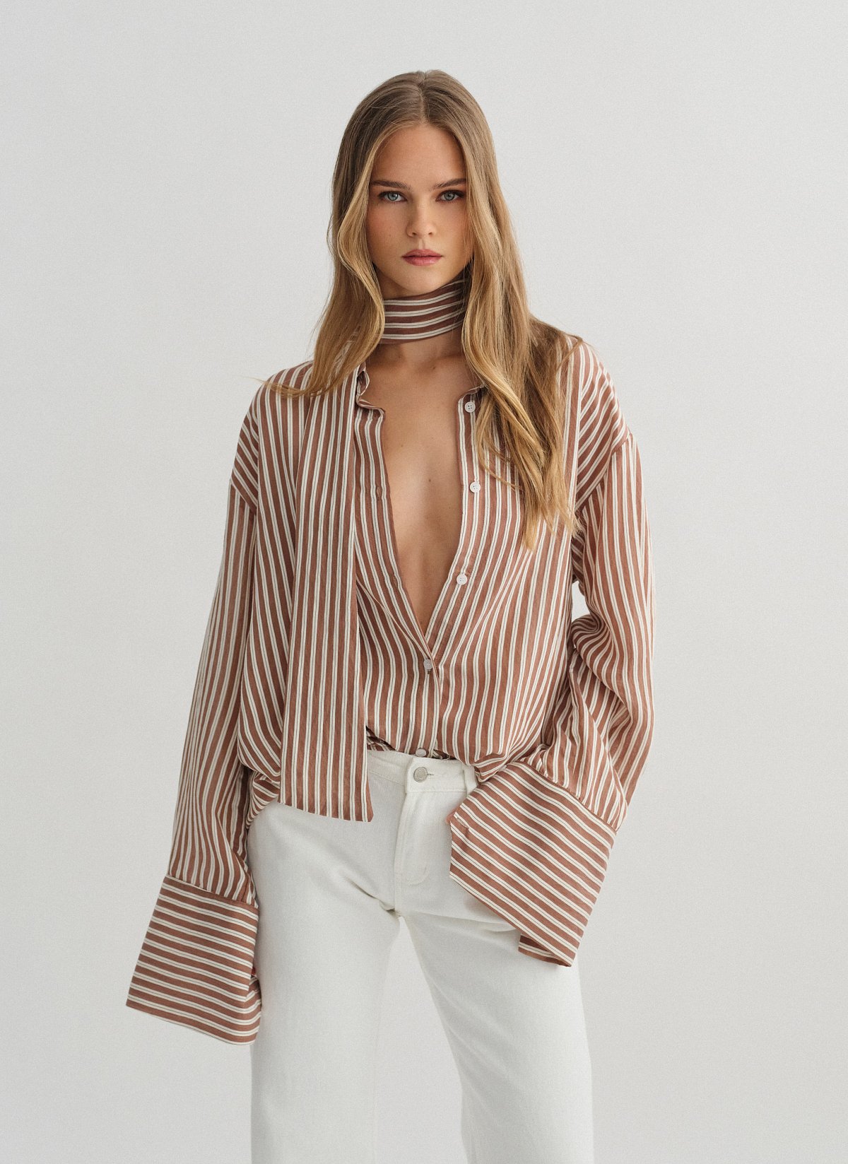 Striped shirt with cuff detail-7