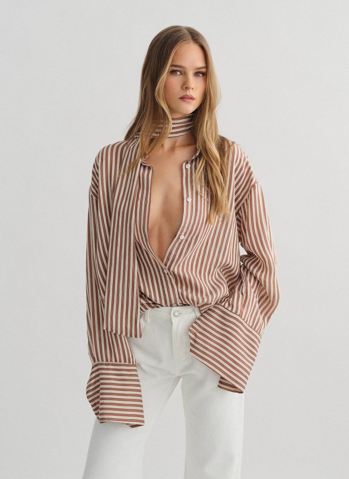Striped shirt with cuff detail-6