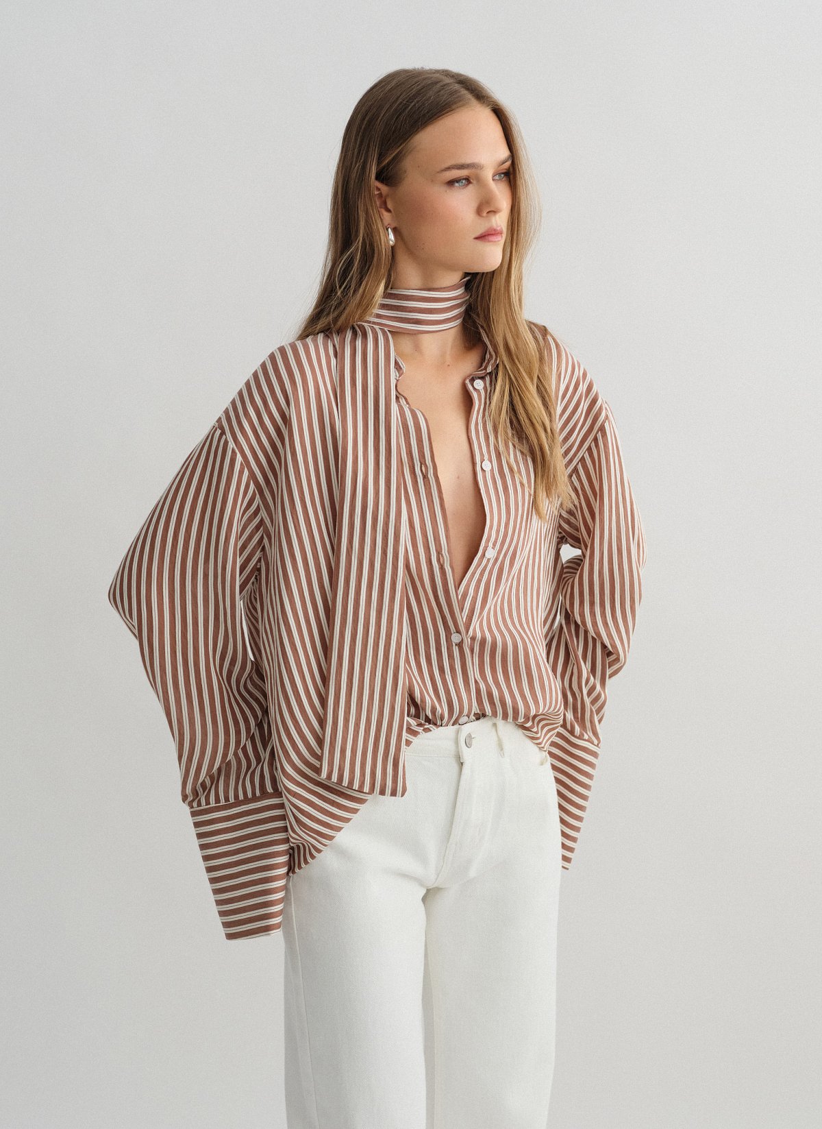 Striped shirt with cuff detail-10