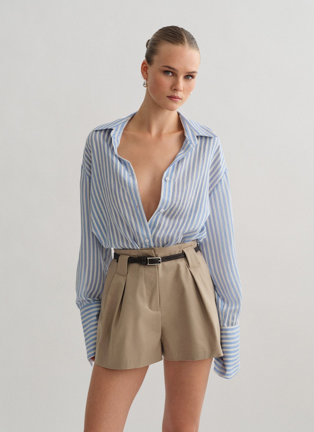 Striped shirt with cuff detail-5