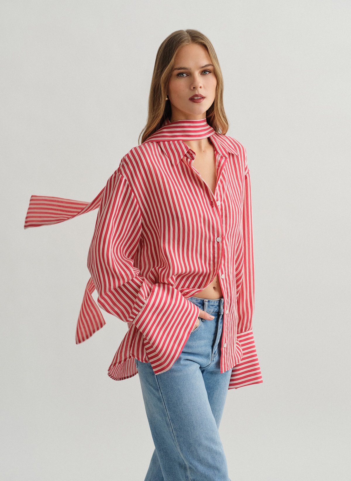 Striped shirt with cuff detail-26