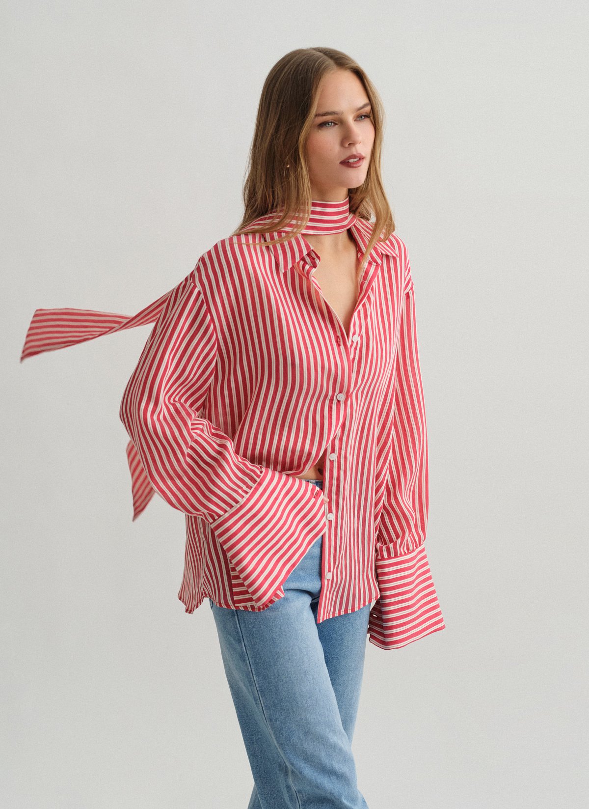 Striped shirt with cuff detail-27