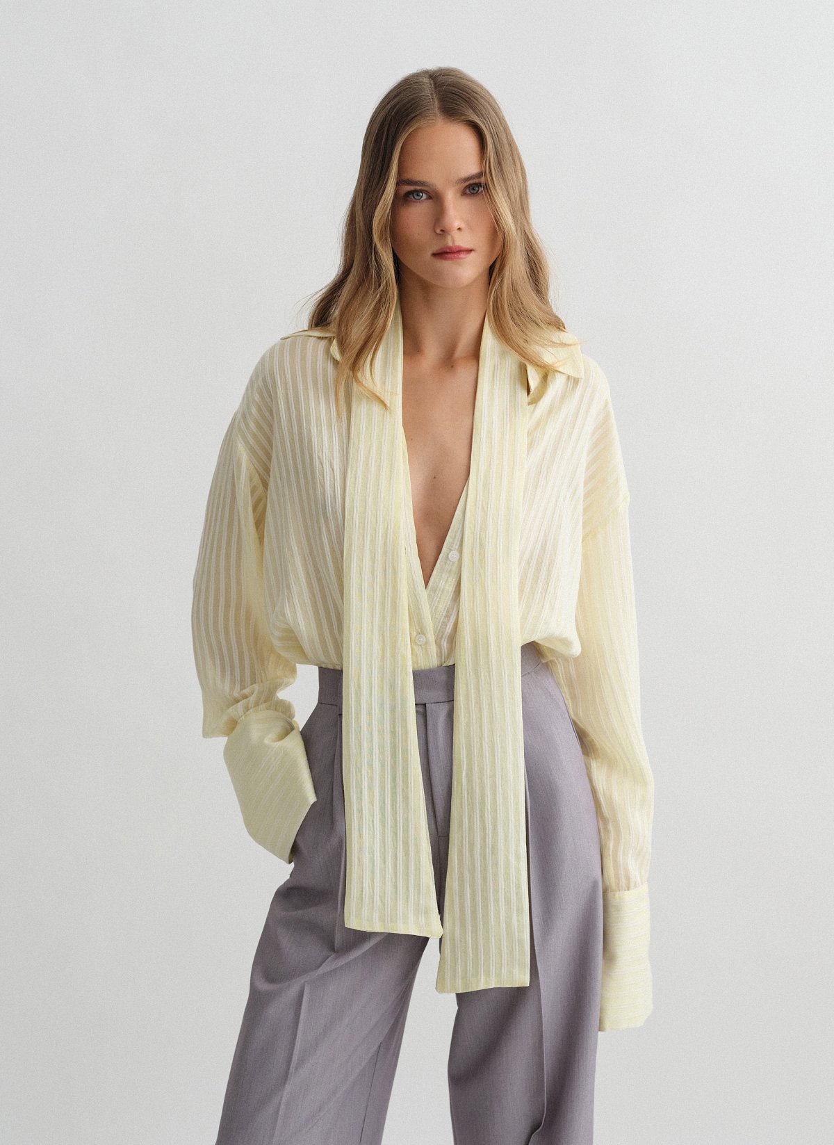 Striped shirt with cuff detail-16