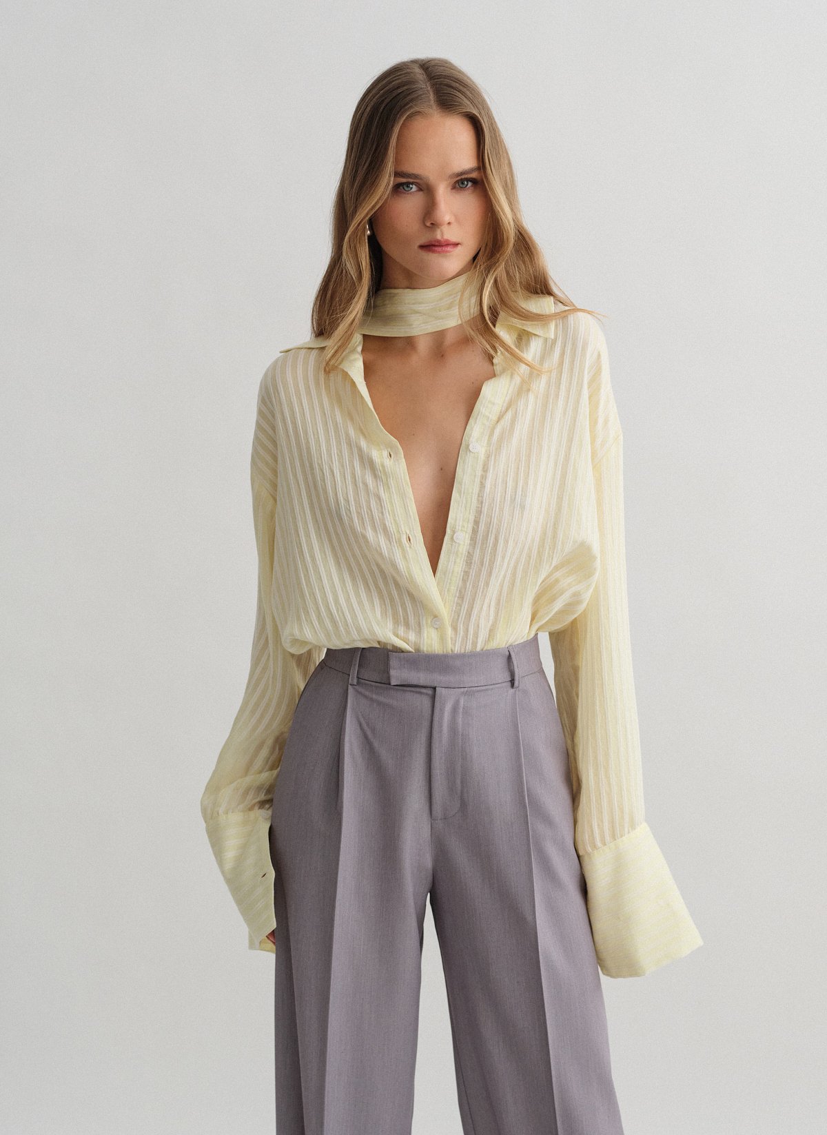 Striped shirt with cuff detail-20