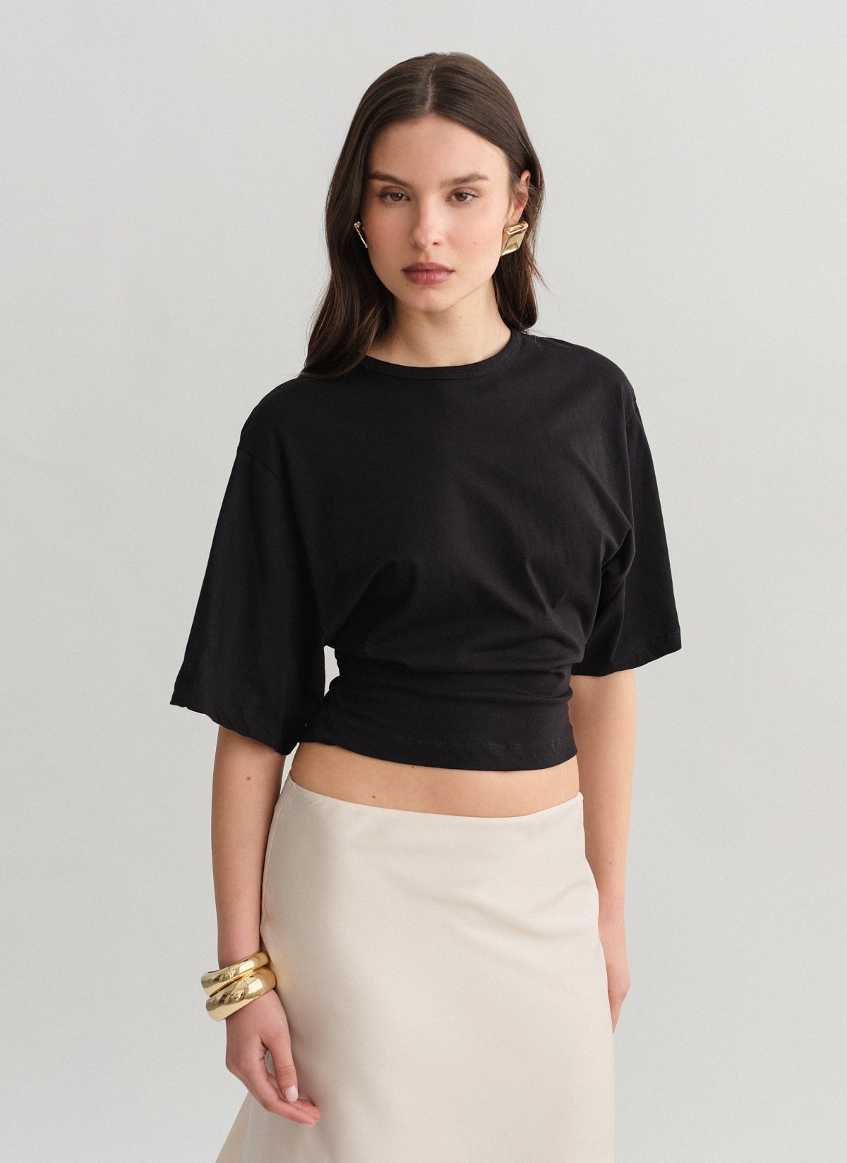 Fitted shortsleeve blouse-10