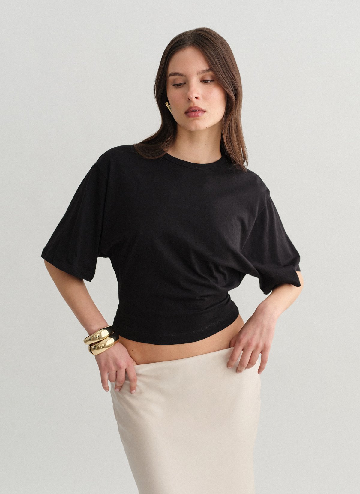 Fitted shortsleeve blouse-6