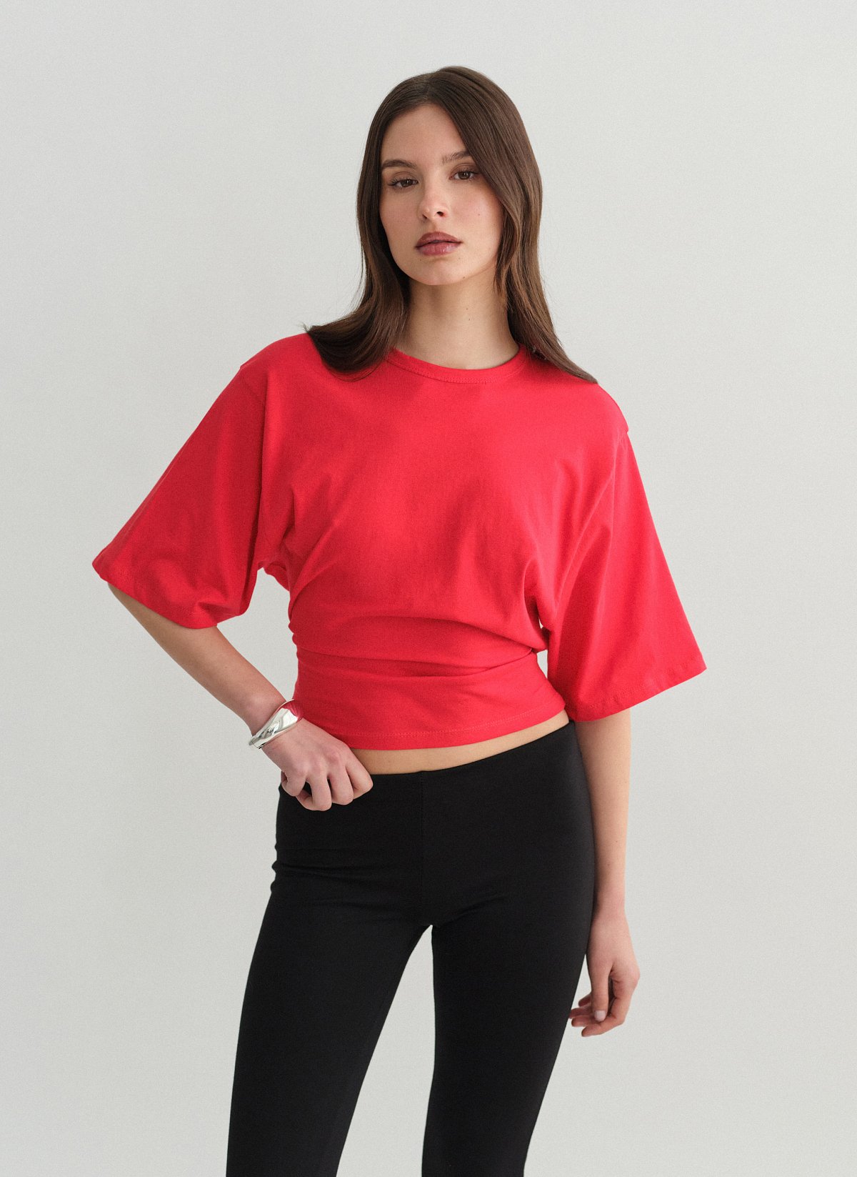 Fitted shortsleeve blouse-12