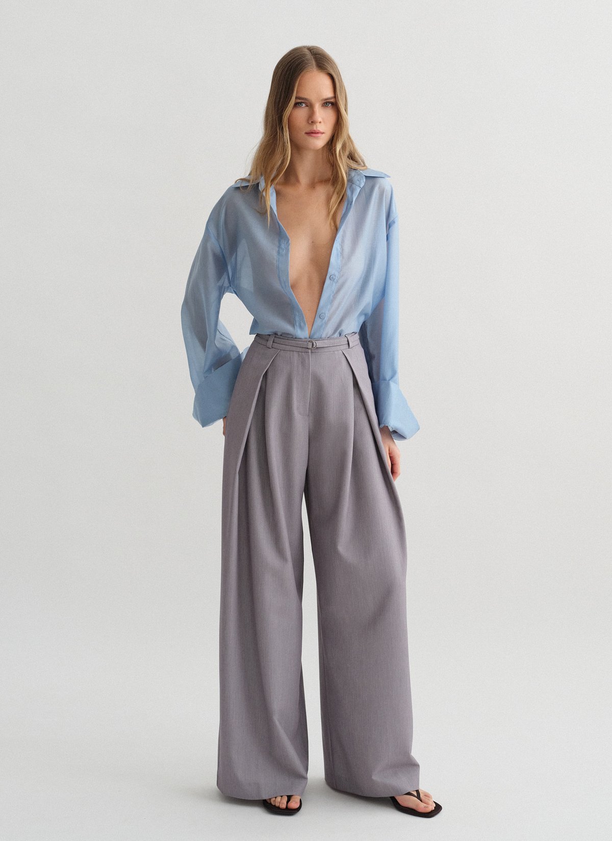 Υφασμάτινο παντελόνι με ζώνη-20