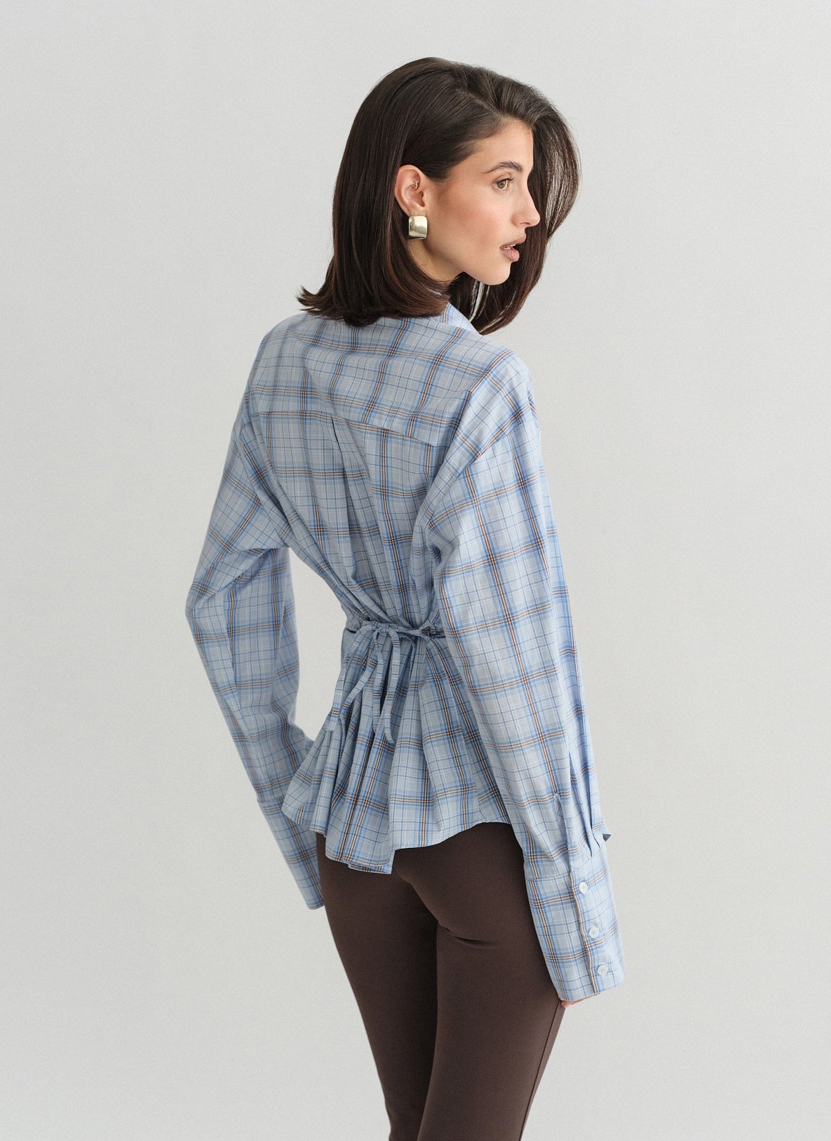 Καρό πουκάμισο με αποσπώμενη ζώνη-4