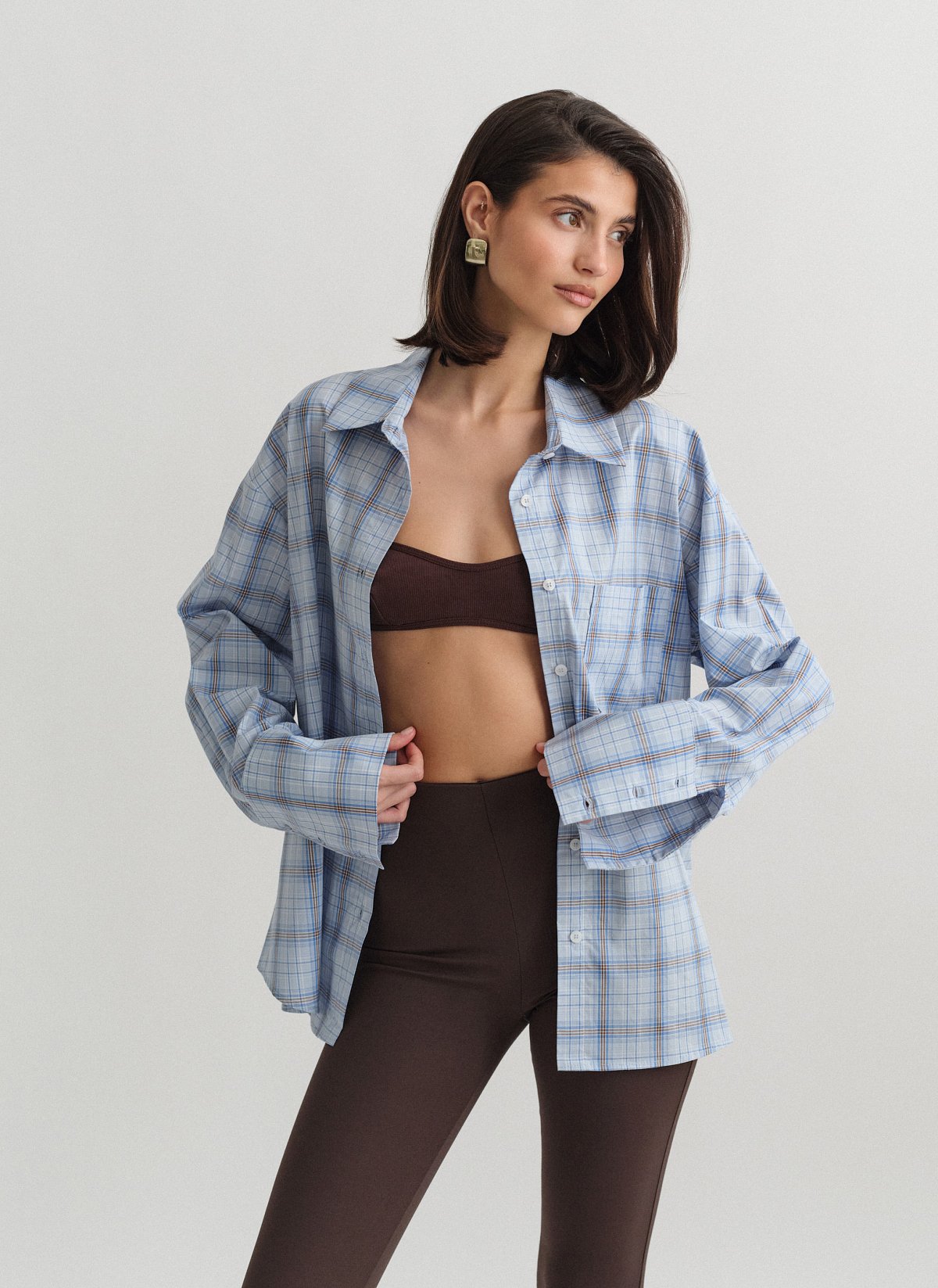 Καρό πουκάμισο με αποσπώμενη ζώνη-2