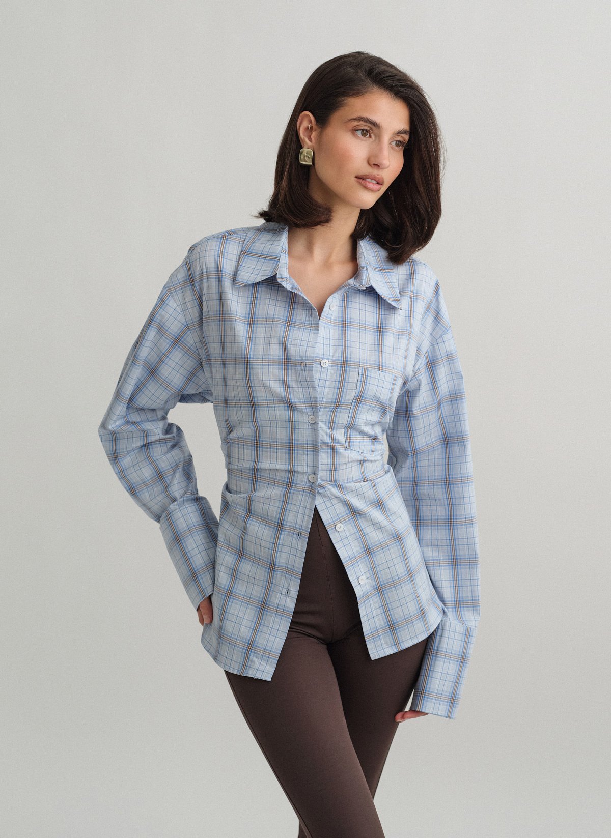 Καρό πουκάμισο με αποσπώμενη ζώνη-1