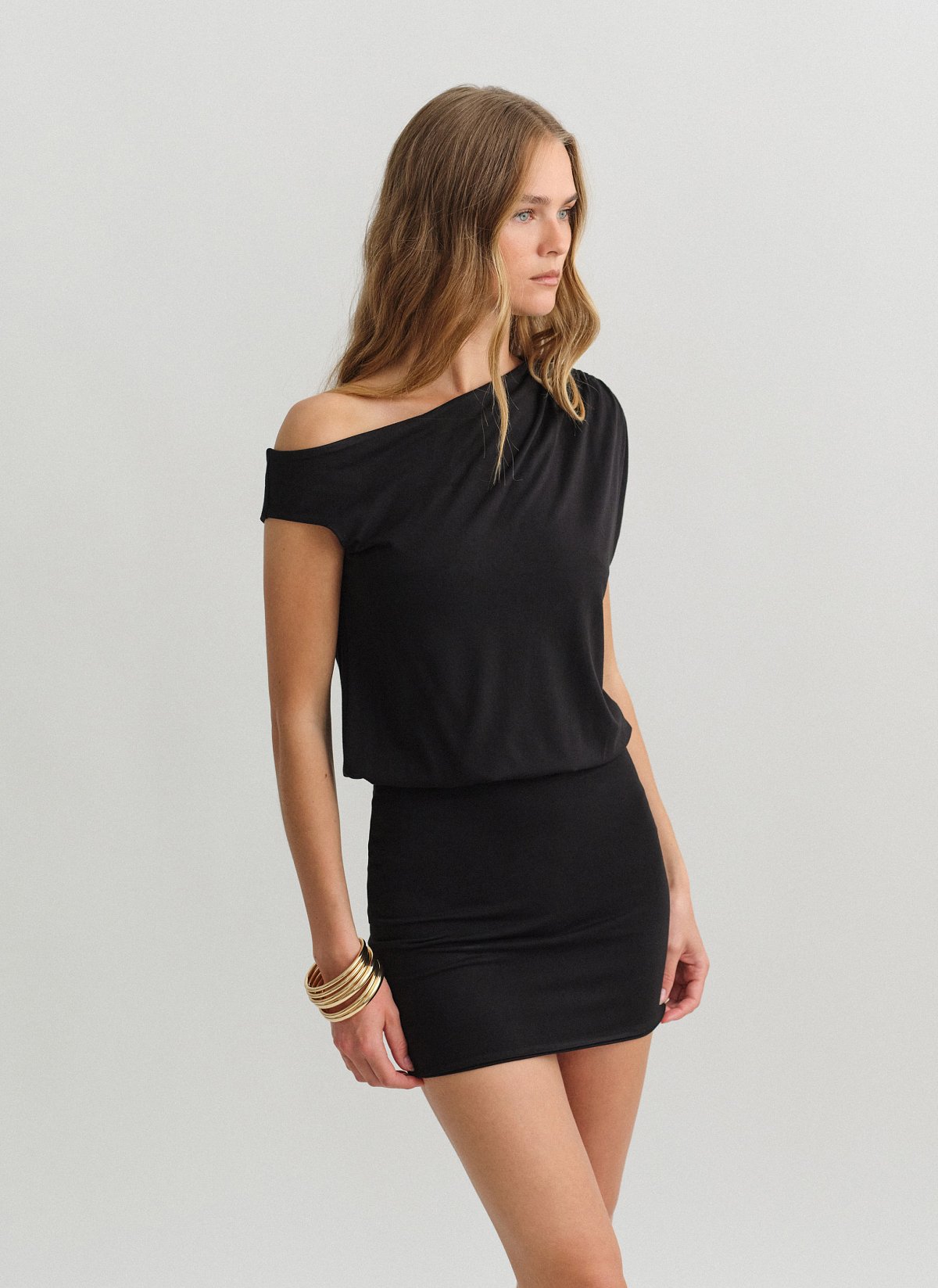 One-shoulder μίνι φόρεμα bamboo-1