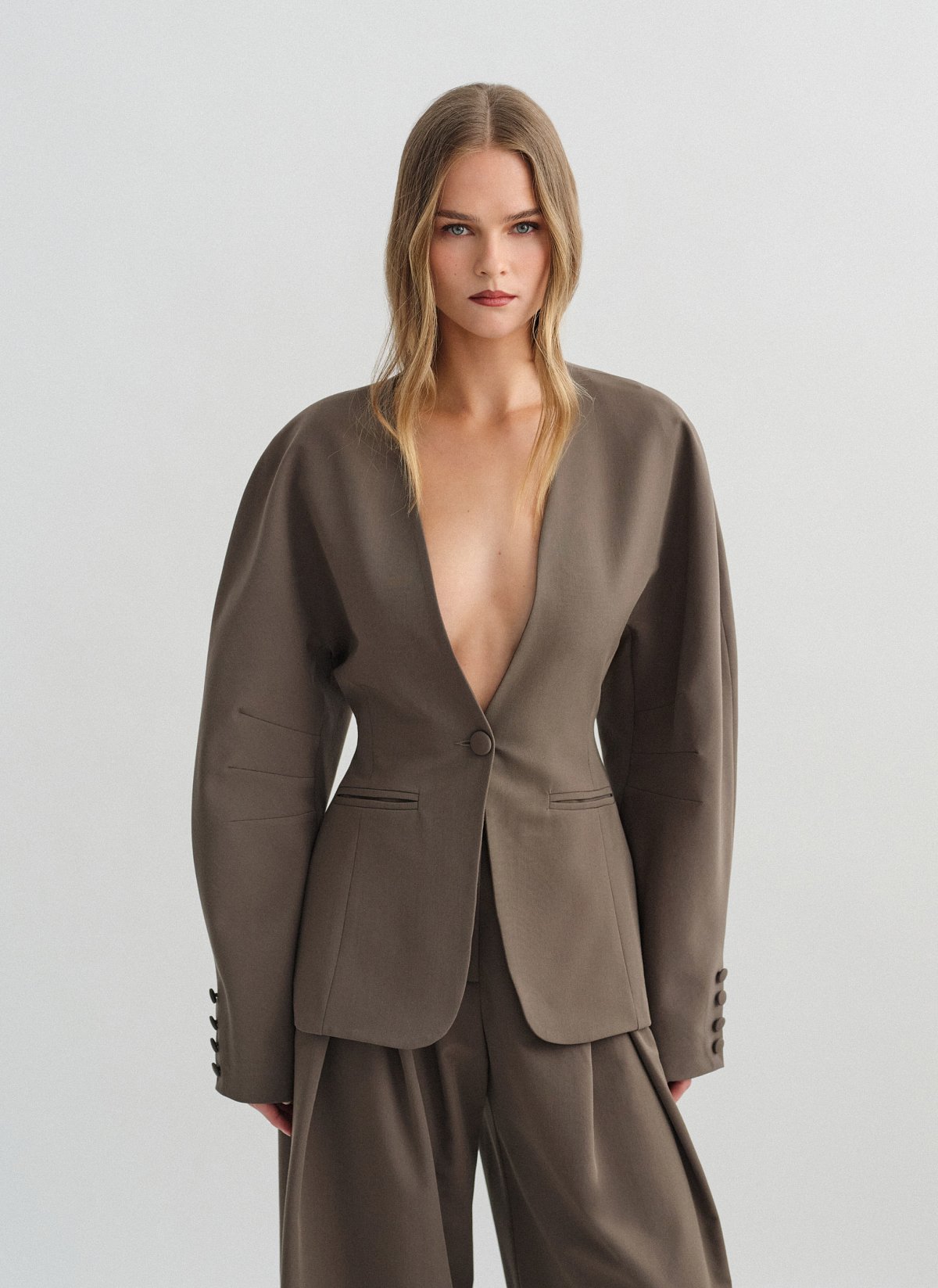 Μεσάτο μπλέιζερ με δομή-6