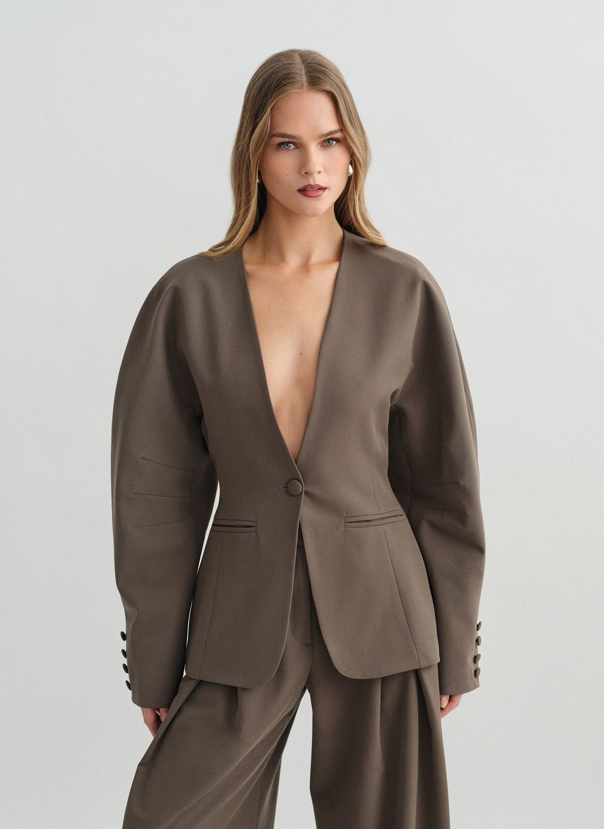 Μεσάτο μπλέιζερ με δομή-5