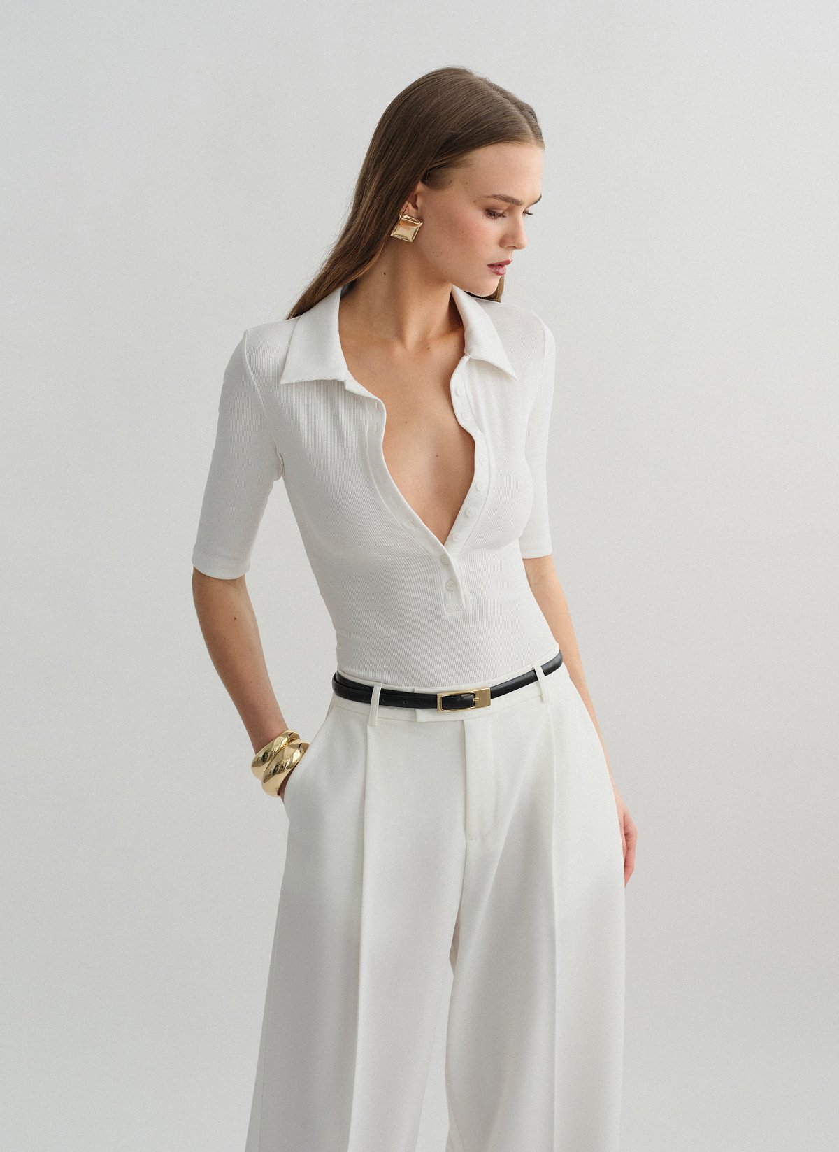 Ribbed bodysuit with collar-18