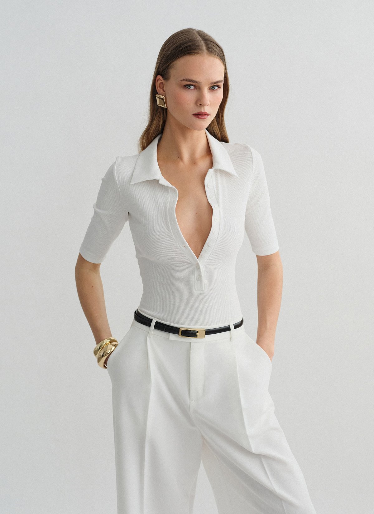 Ribbed bodysuit with collar-20